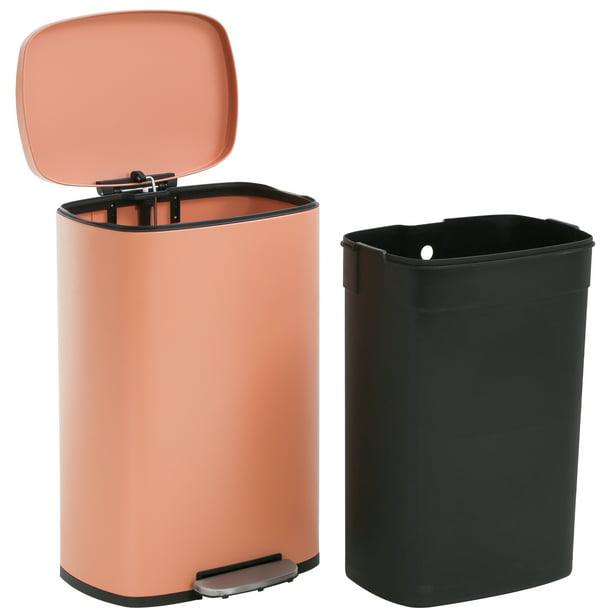 AMENITIES DEPOT Luxurious Stainless Steel Trash Can Garbage Bin with Ashtray GPX-12B 